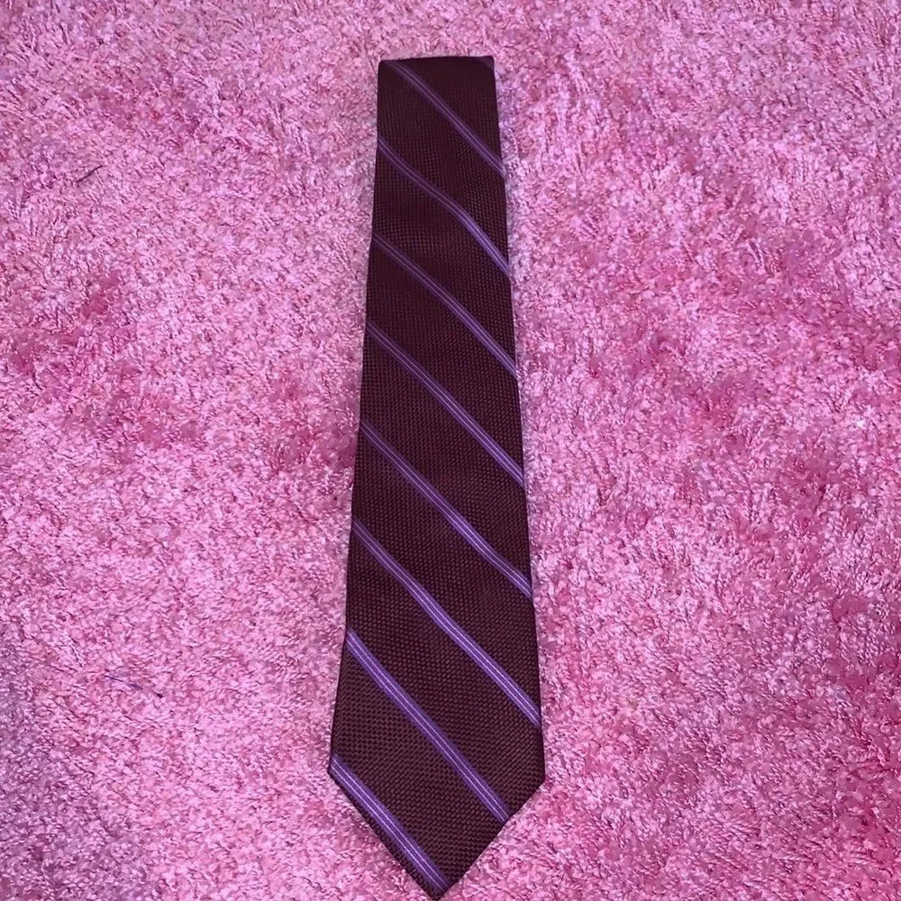 Express Striped Tie Purple Maroon